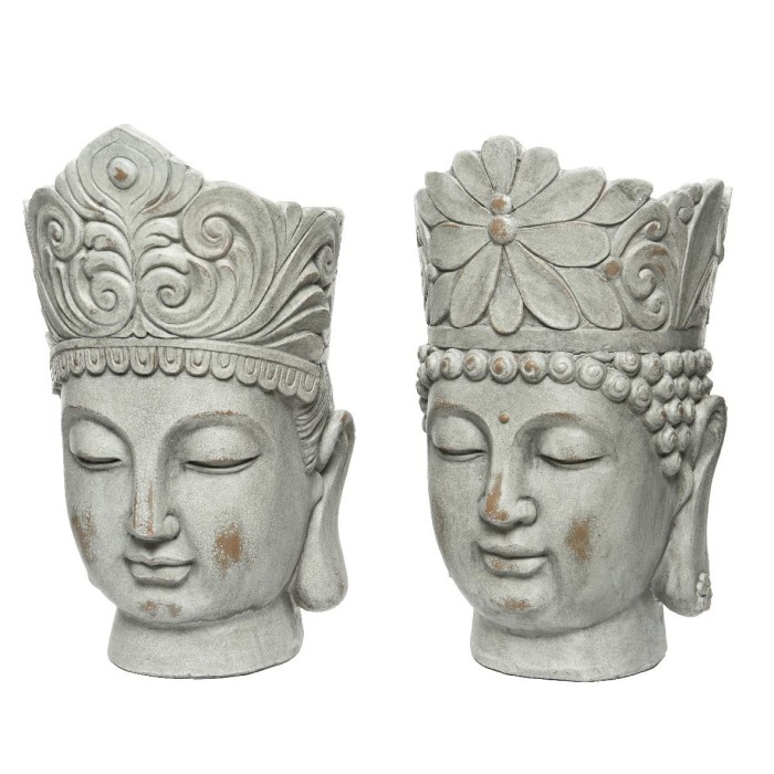 VASO TESTA BUDDHA GREY H36 2 ASS